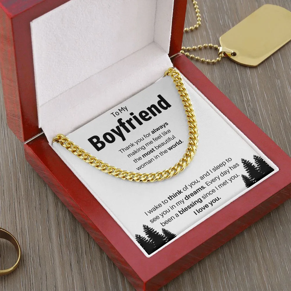 To My Boyfriend Cuban Link Chain