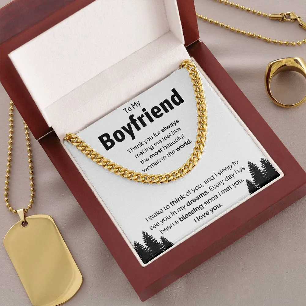 To My Boyfriend Cuban Link Chain