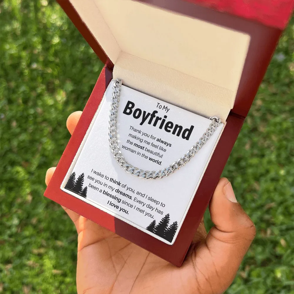 To My Boyfriend Cuban Link Chain