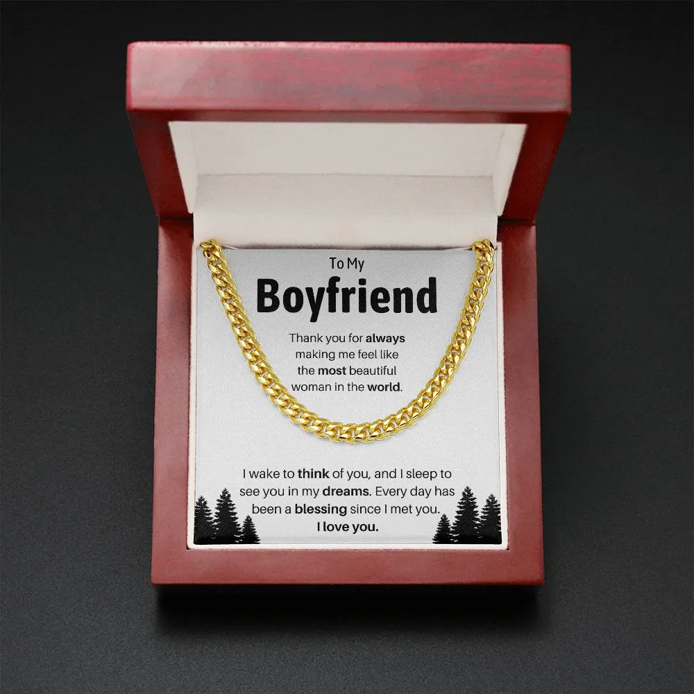 To My Boyfriend Cuban Link Chain