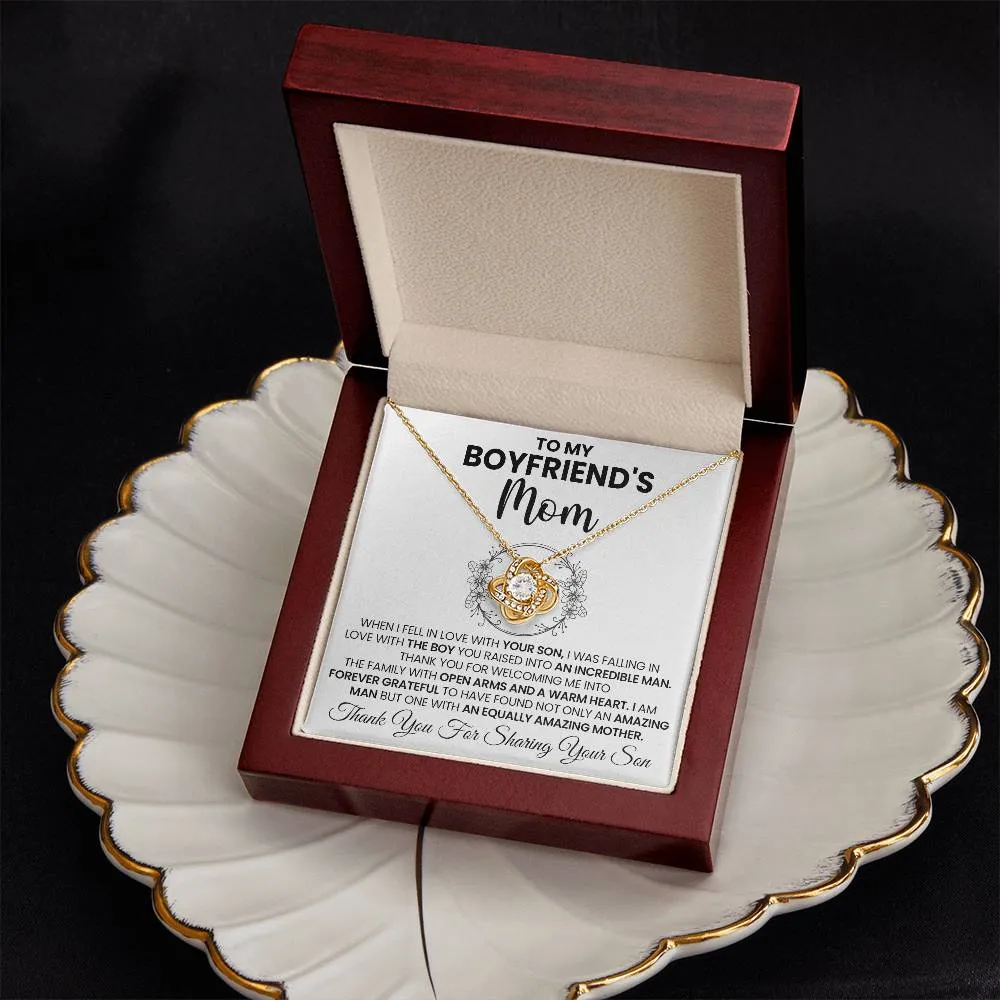 To My Boyfriend's Mom "You Are Amazing" Love Knot Necklace
