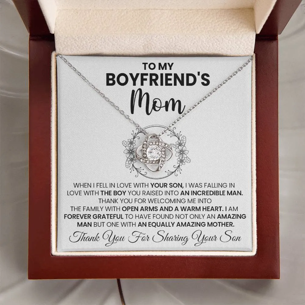 To My Boyfriend's Mom "You Are Amazing" Love Knot Necklace