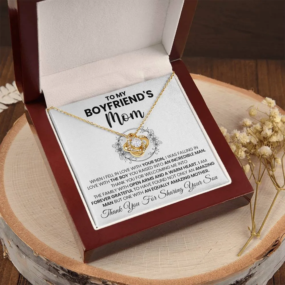 To My Boyfriend's Mom "You Are Amazing" Love Knot Necklace