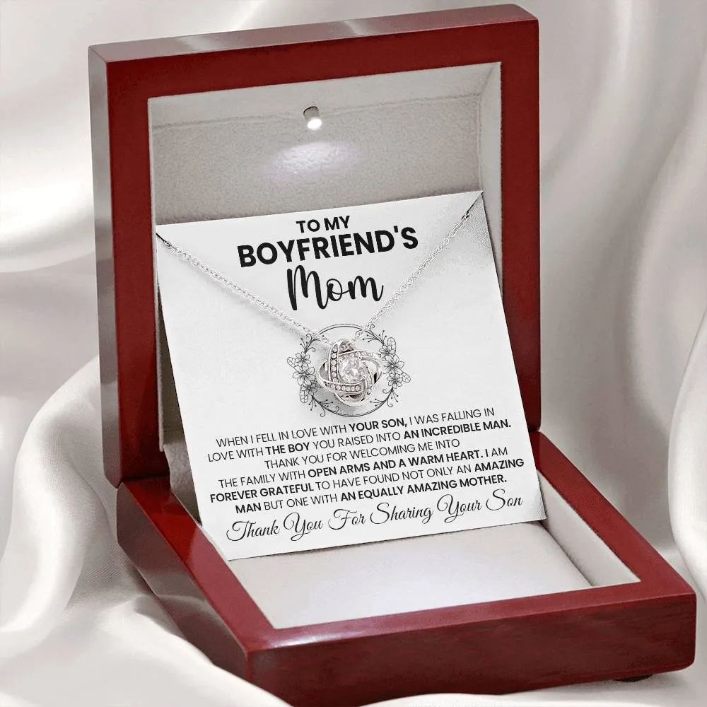 To My Boyfriend's Mom "You Are Amazing" Love Knot Necklace