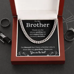 To My Brother Cuban Link Chain Gift