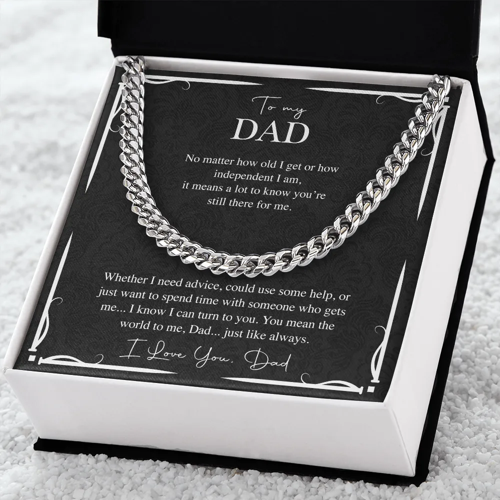 To My Dad Linked Chain Necklace Gift