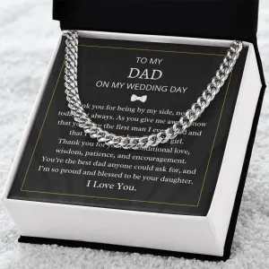 To My Dad On My Wedding Day Cuban Link Necklace For Men DAD M49