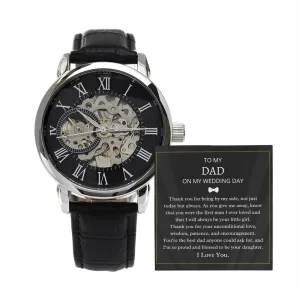 To My Dad Wedding Men's Openwork Luxury Watch Leather Strap OPW_DAD M49