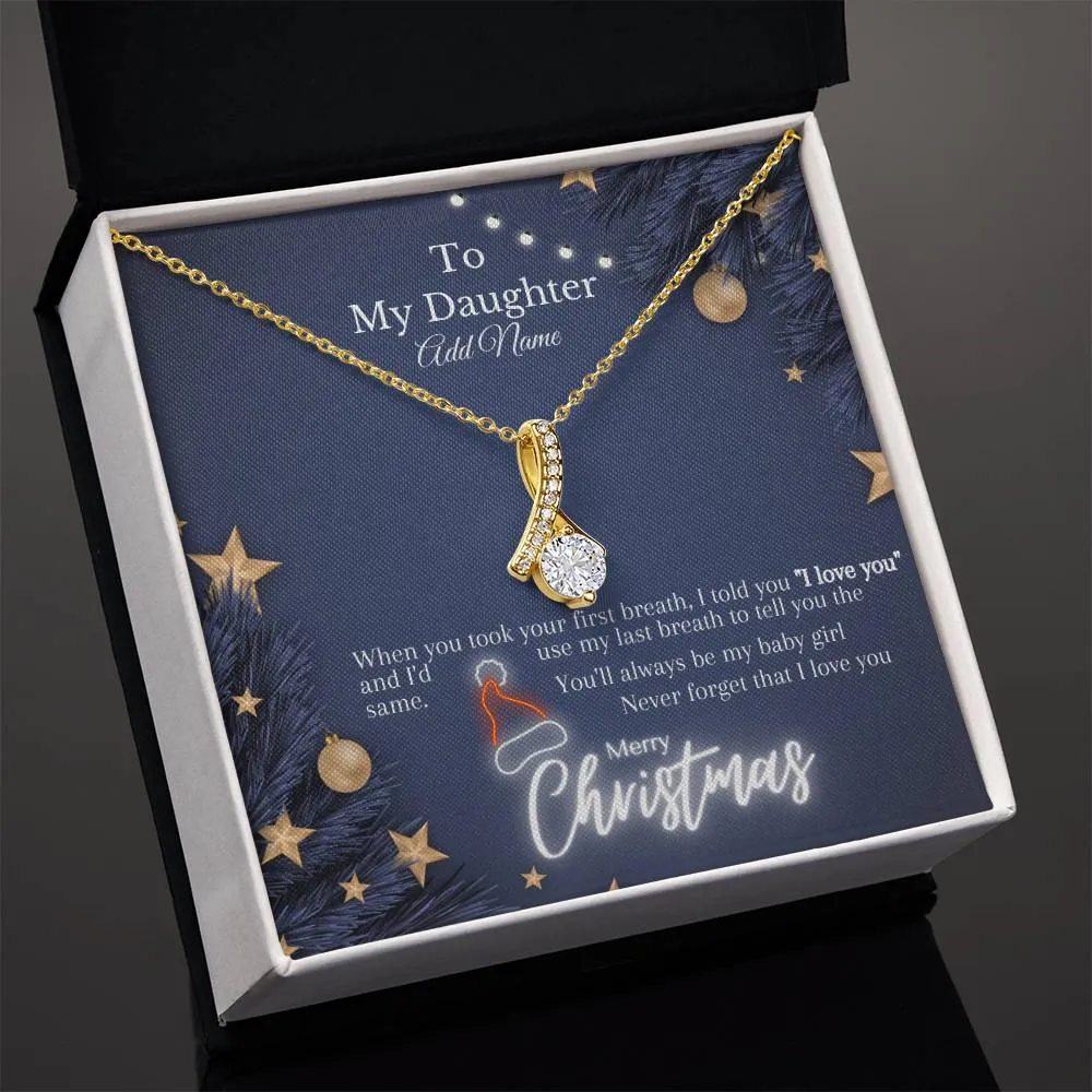 To My Daughter (Add Personalised Name) l Merry Christmas l Alluring Beauty necklace