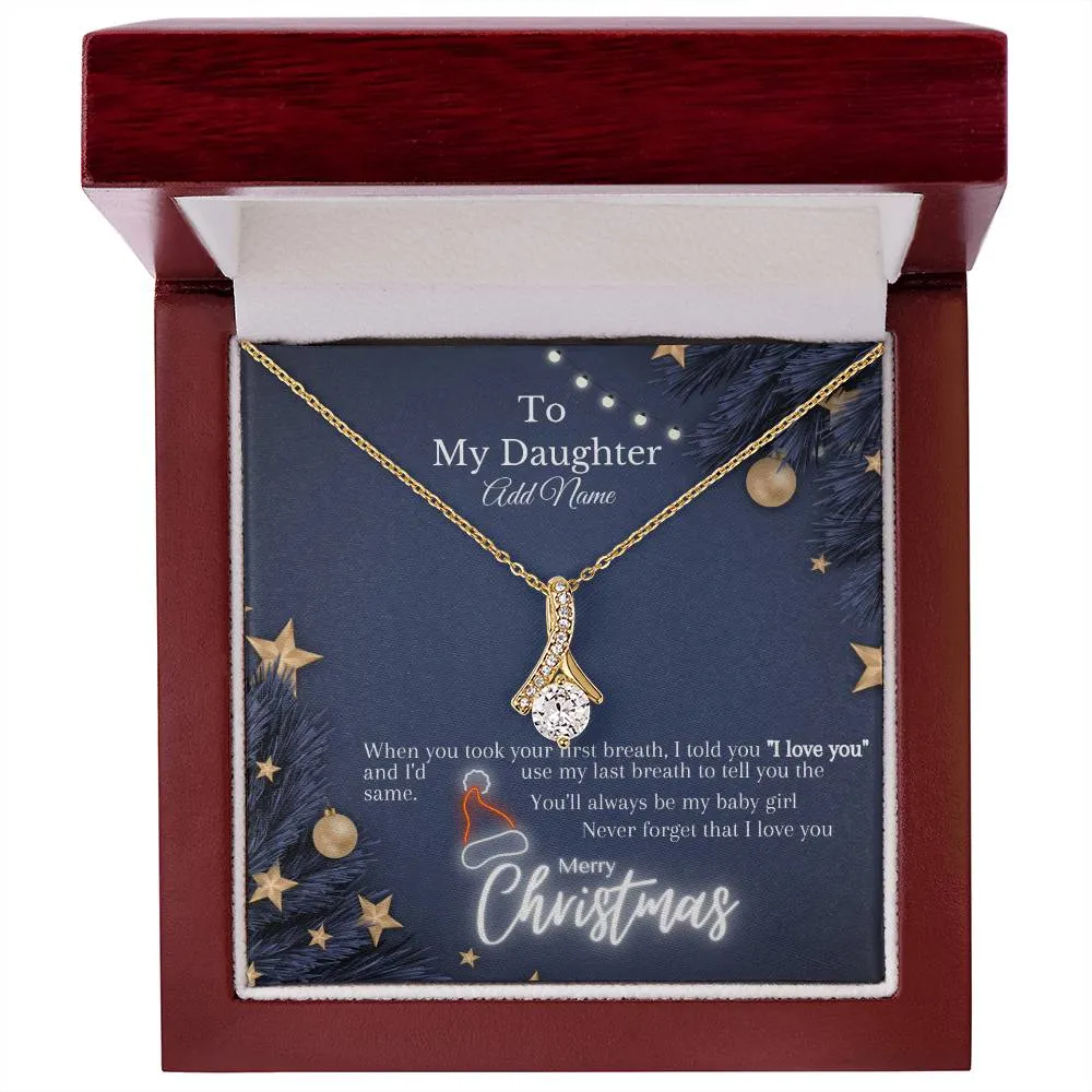 To My Daughter (Add Personalised Name) l Merry Christmas l Alluring Beauty necklace