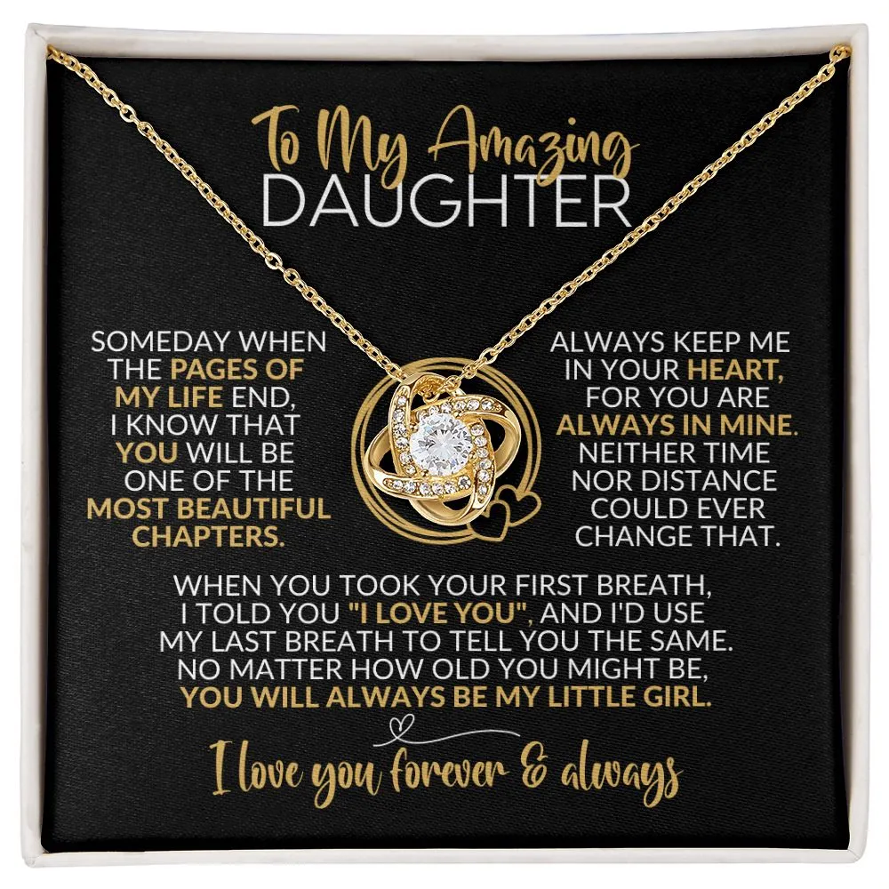 To My Daughter | Always Be My Little Girl | Love Knot Necklace