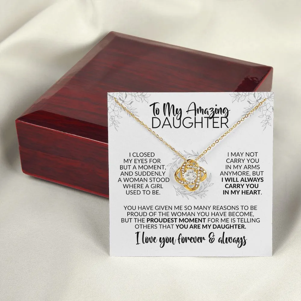 To My Daughter | Closed My Eyes for a Moment | Love Knot Necklace