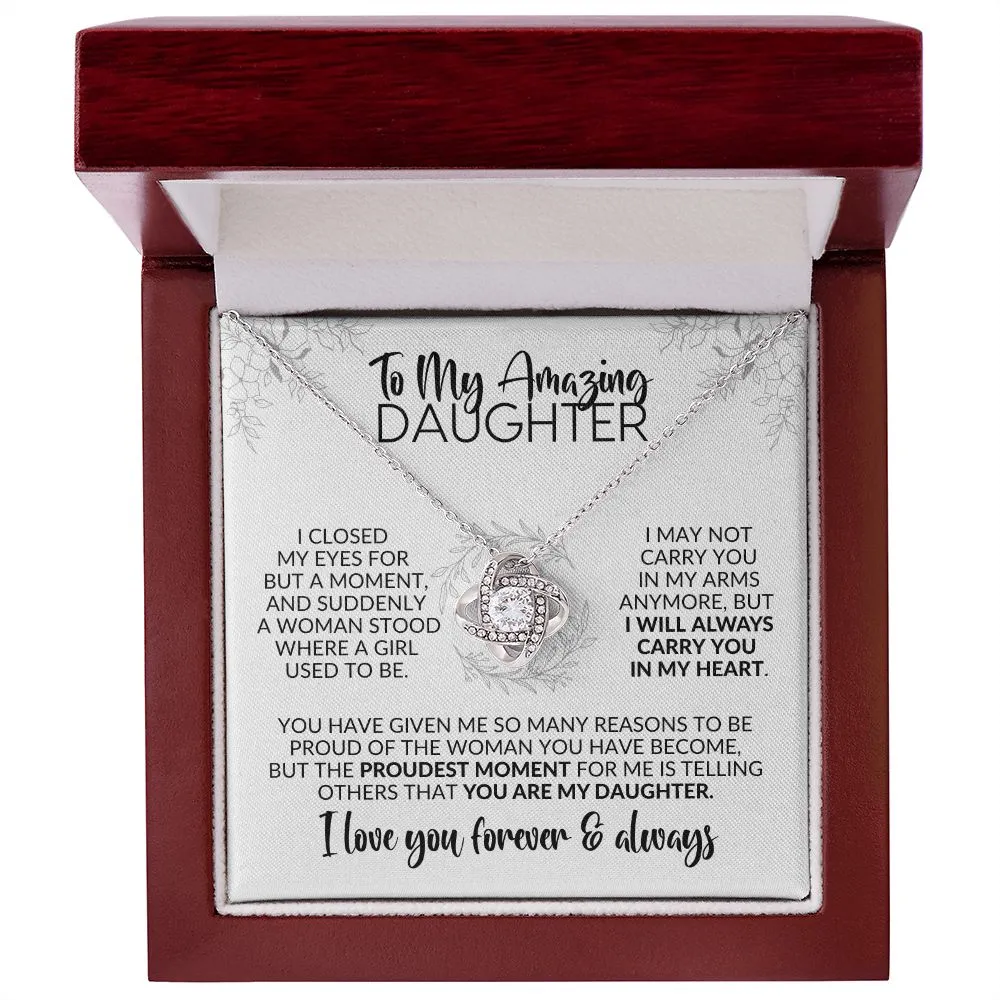 To My Daughter | Closed My Eyes for a Moment | Love Knot Necklace