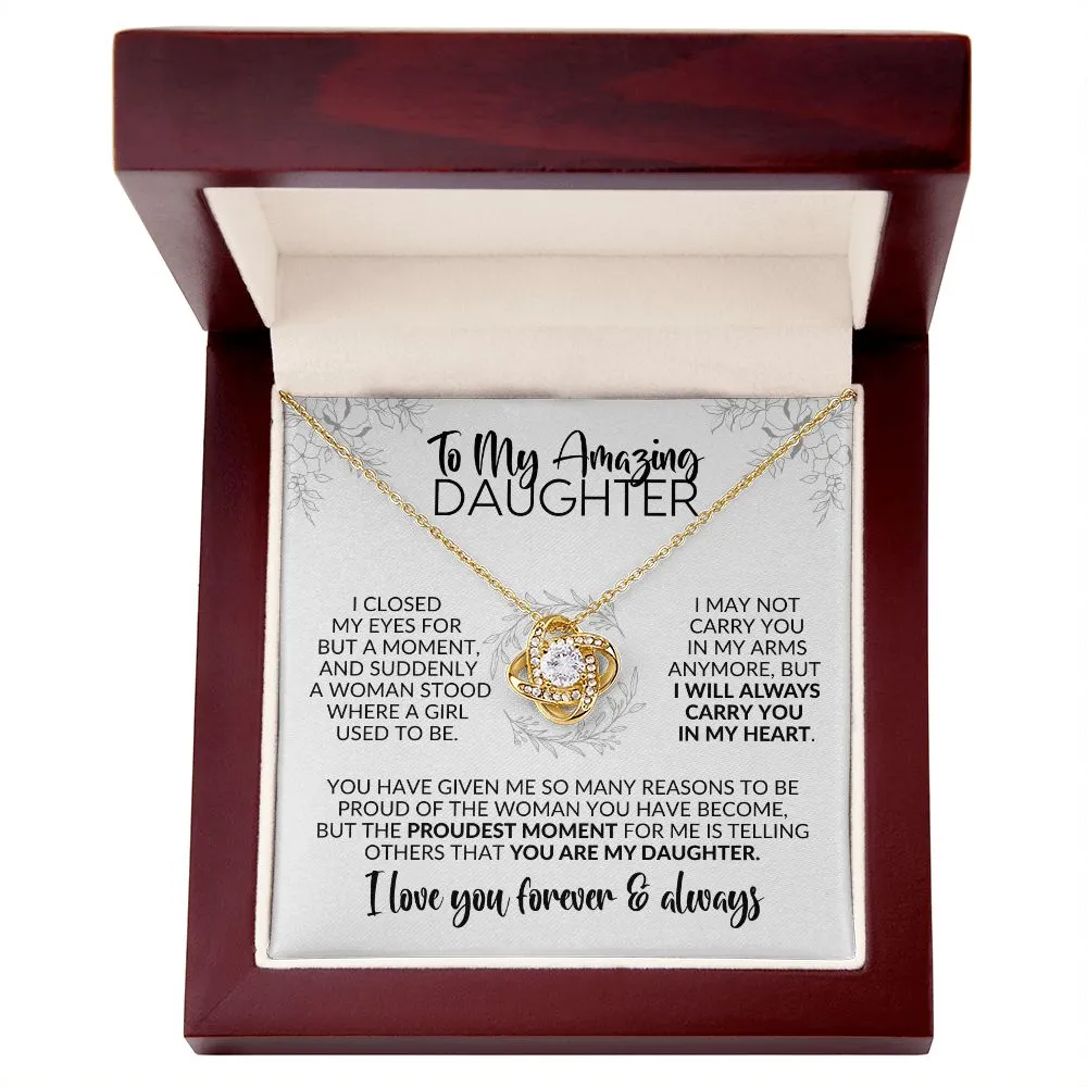 To My Daughter | Closed My Eyes for a Moment | Love Knot Necklace