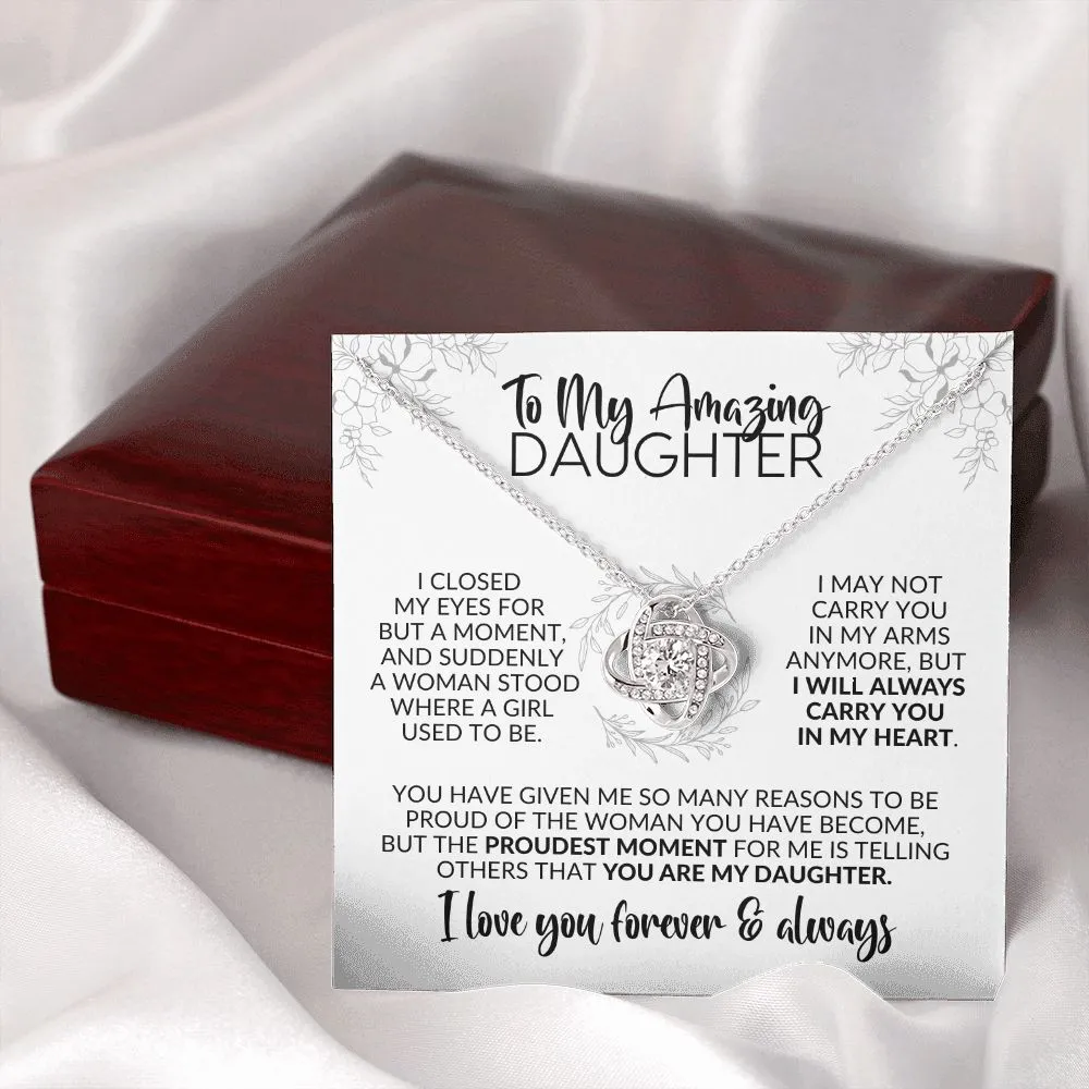 To My Daughter | Closed My Eyes for a Moment | Love Knot Necklace