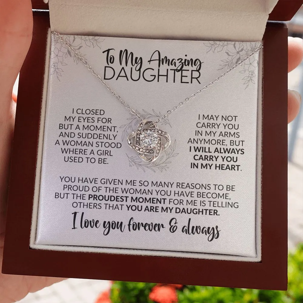 To My Daughter | Closed My Eyes for a Moment | Love Knot Necklace