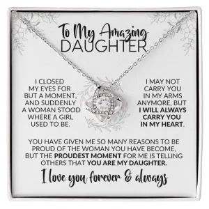 To My Daughter | Closed My Eyes for a Moment | Love Knot Necklace