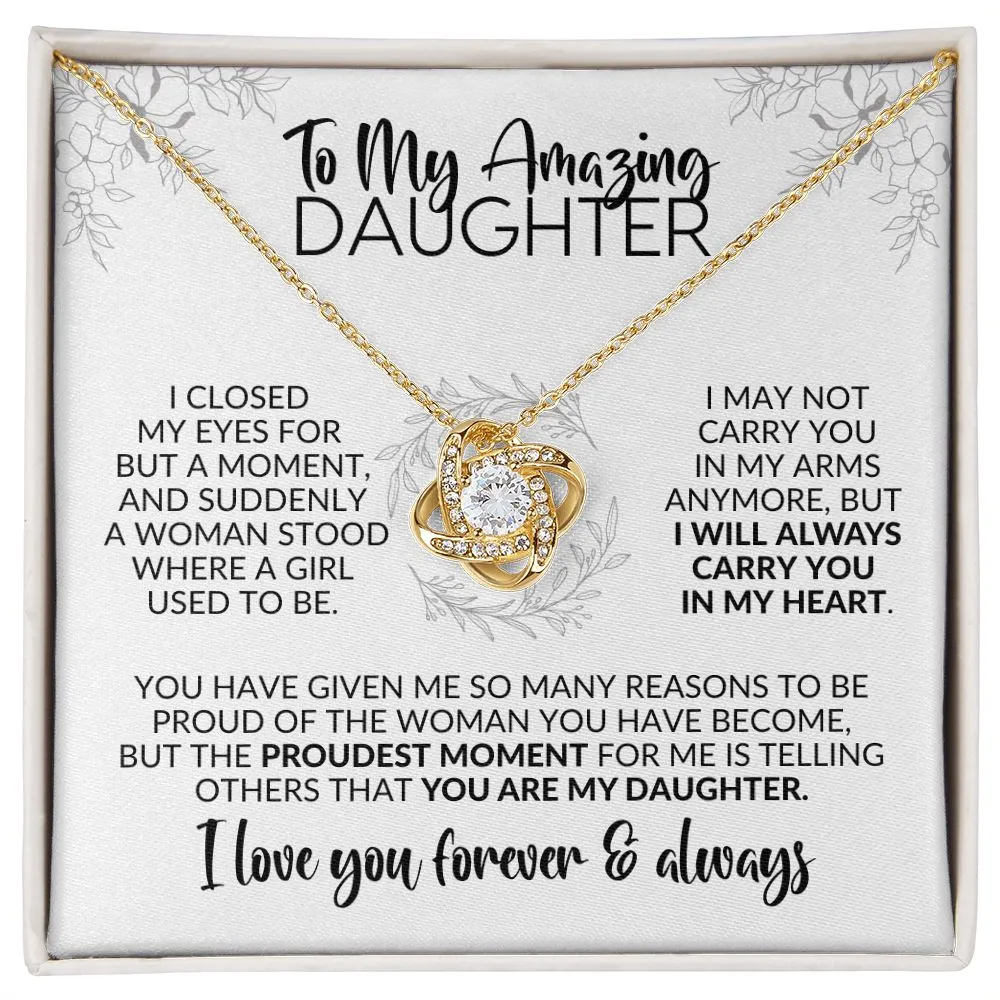 To My Daughter | Closed My Eyes for a Moment | Love Knot Necklace