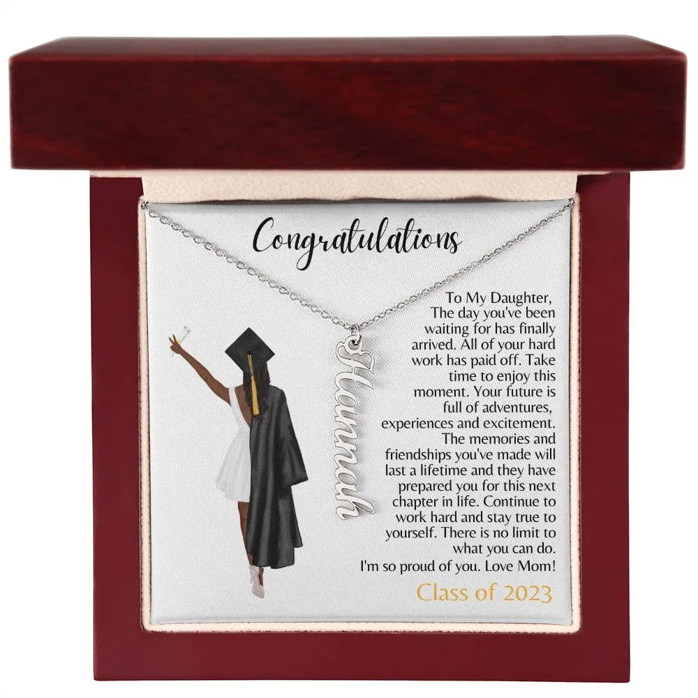 To My Daughter | From Mom | Graduation Gift - Personalized Name Necklace