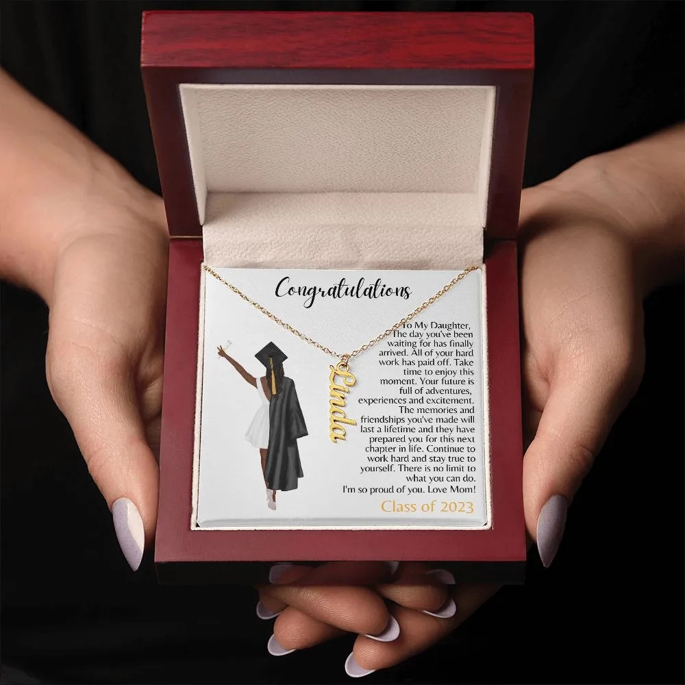 To My Daughter | From Mom | Graduation Gift - Personalized Name Necklace