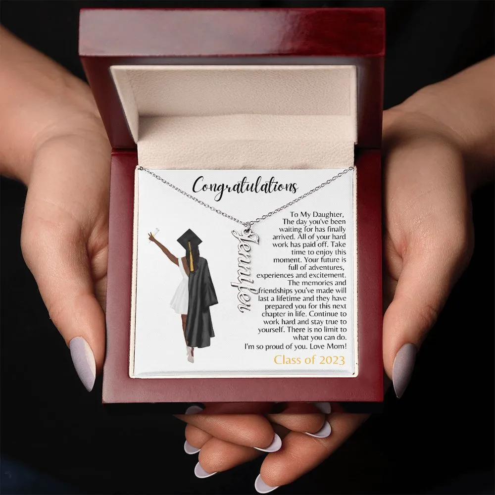 To My Daughter | From Mom | Graduation Gift - Personalized Name Necklace