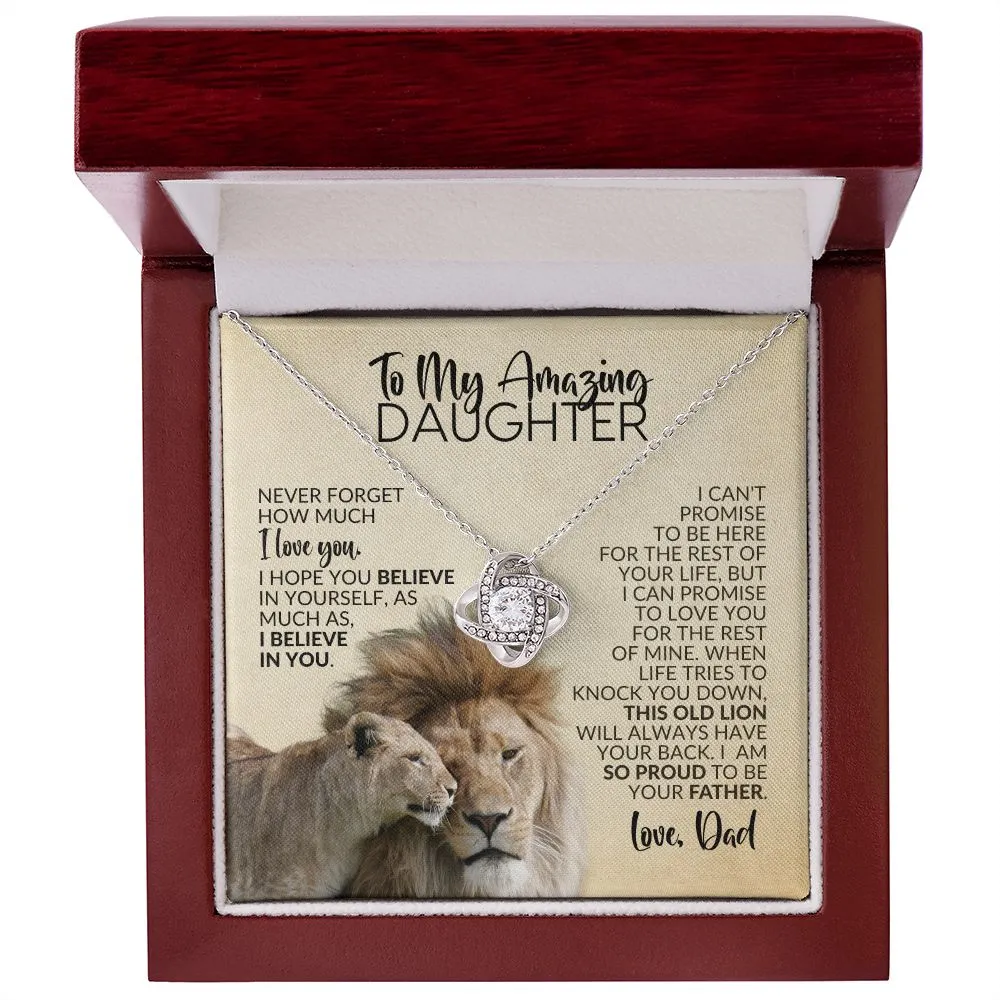 To My Daughter | Gift from Dad | I Believe in You | Love Knot Necklace
