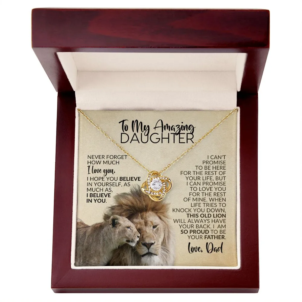 To My Daughter | Gift from Dad | I Believe in You | Love Knot Necklace