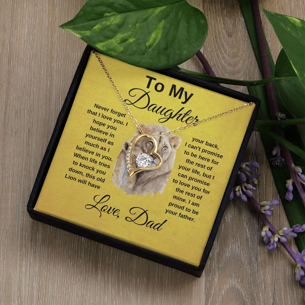 To My Daughter Heart Necklace Love Dad