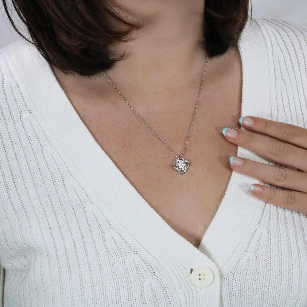 To My Daughter - I Believe In You - Love, Dad - Love Knot Necklace