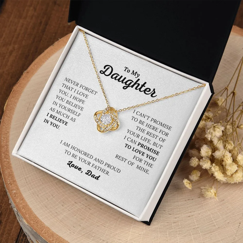 To My Daughter - I Believe In You - Love, Dad - Love Knot Necklace