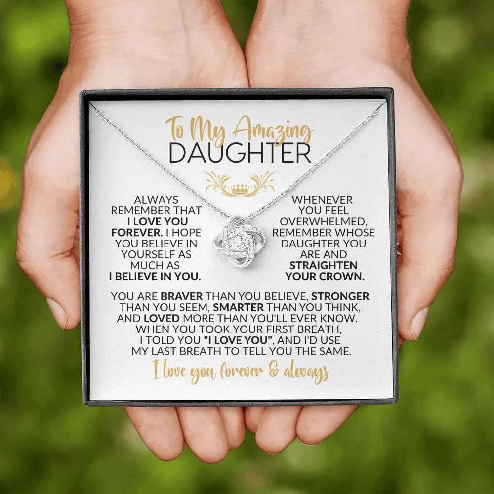 To My Daughter | I Love You Forever | Love Knot Necklace