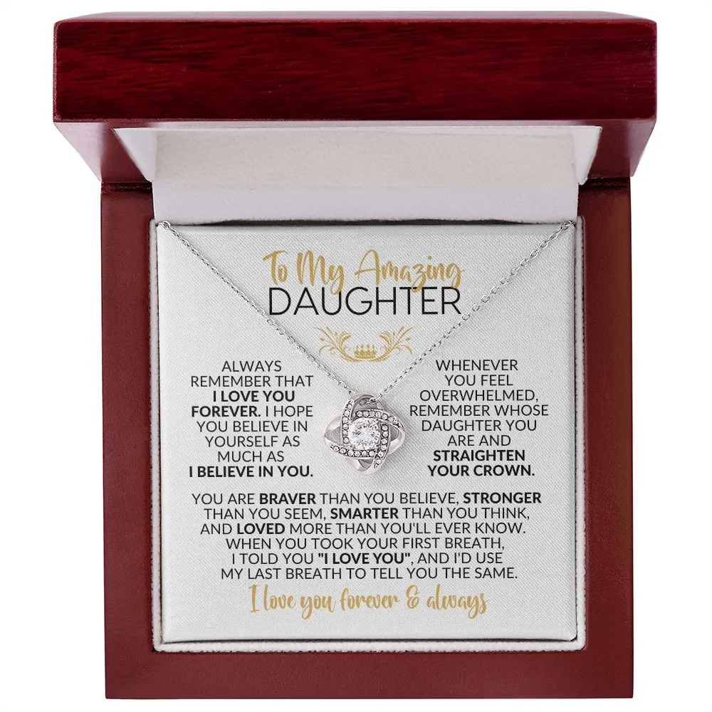 To My Daughter | I Love You Forever | Love Knot Necklace