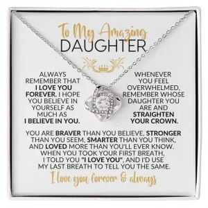 To My Daughter | I Love You Forever | Love Knot Necklace