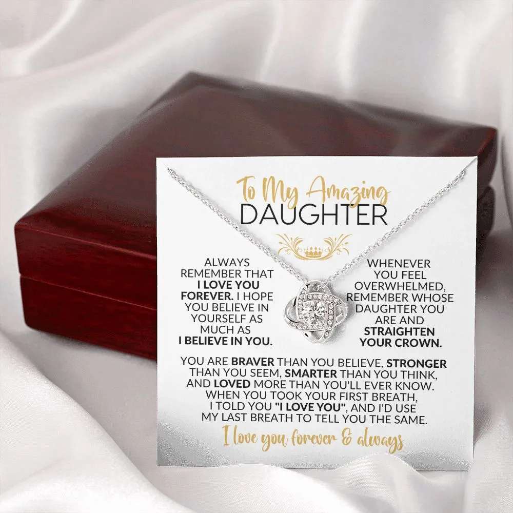 To My Daughter | I Love You Forever | Love Knot Necklace