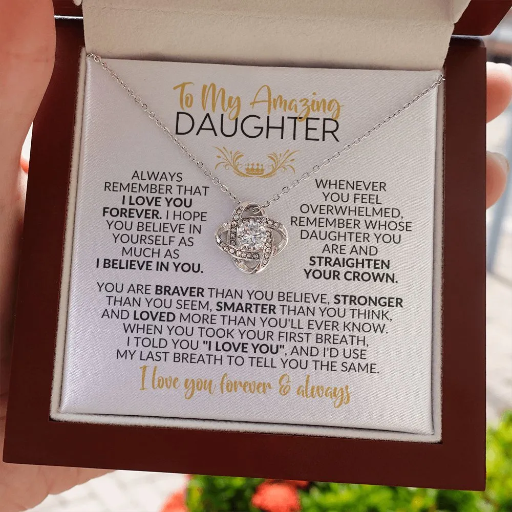 To My Daughter | I Love You Forever | Love Knot Necklace