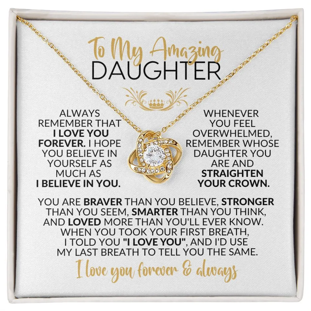 To My Daughter | I Love You Forever | Love Knot Necklace