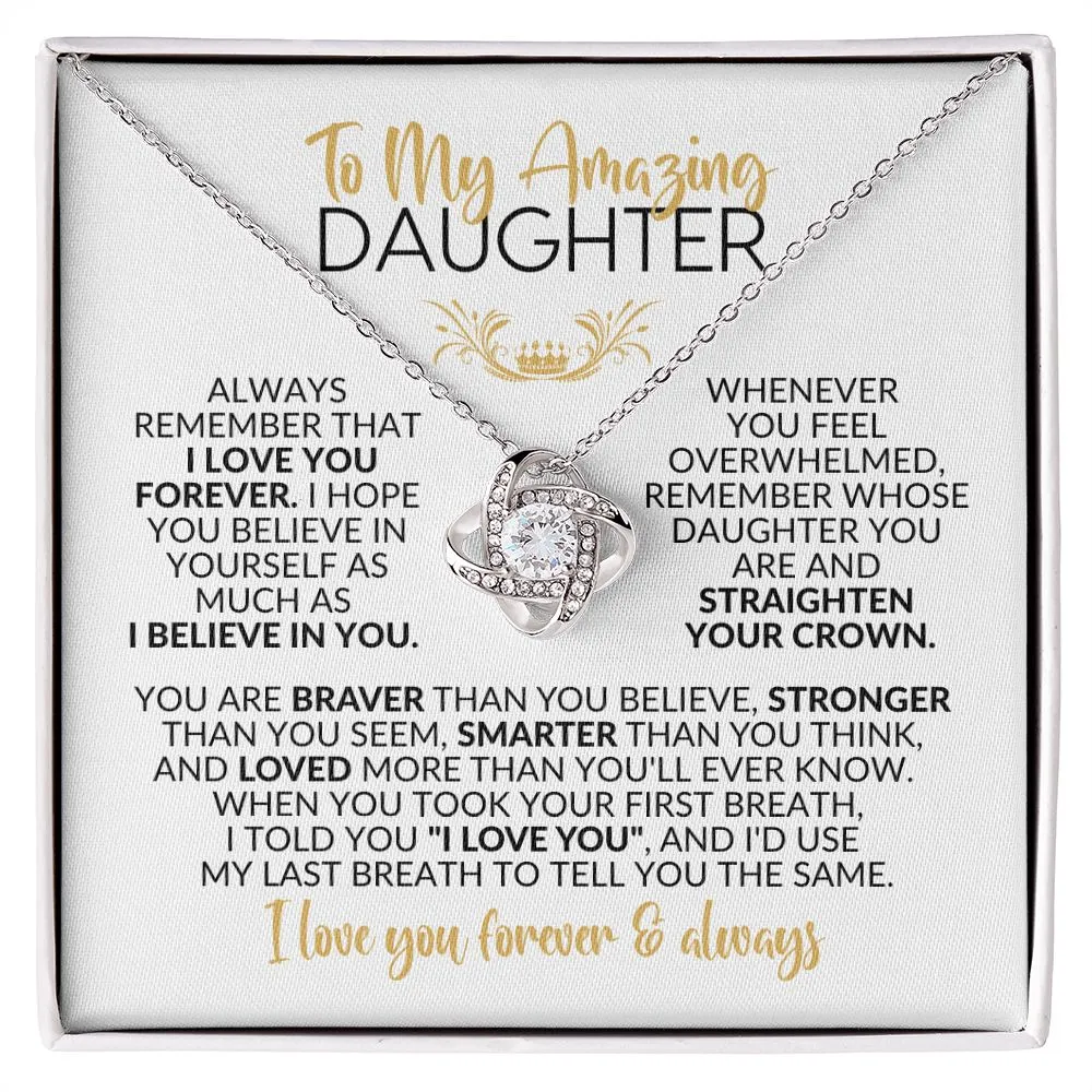 To My Daughter | I Love You Forever | Love Knot Necklace