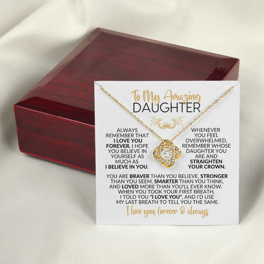 To My Daughter | I Love You Forever | Love Knot Necklace
