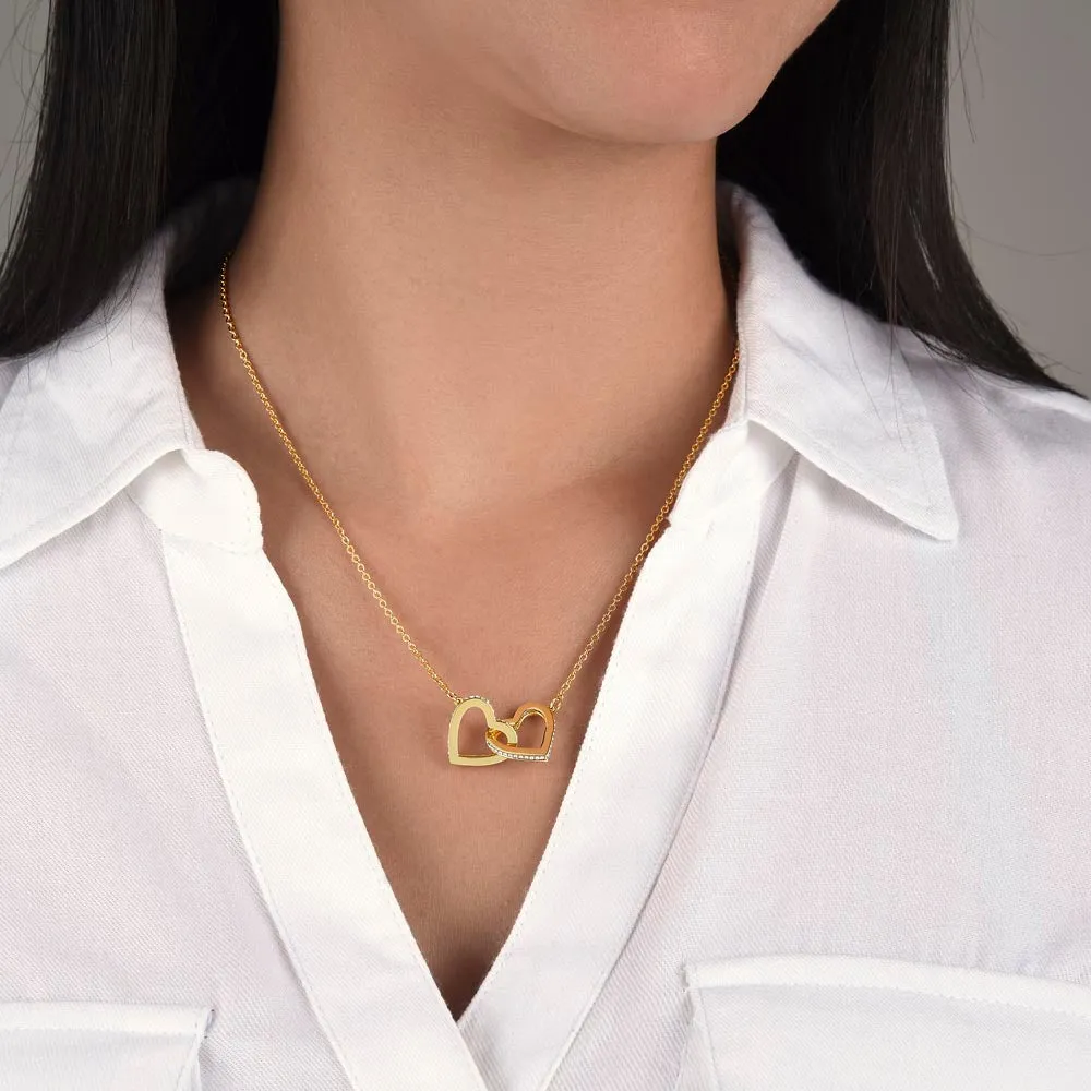 To My Daughter - I Will Hold You In My Heart - Interlocking Hearts Necklace