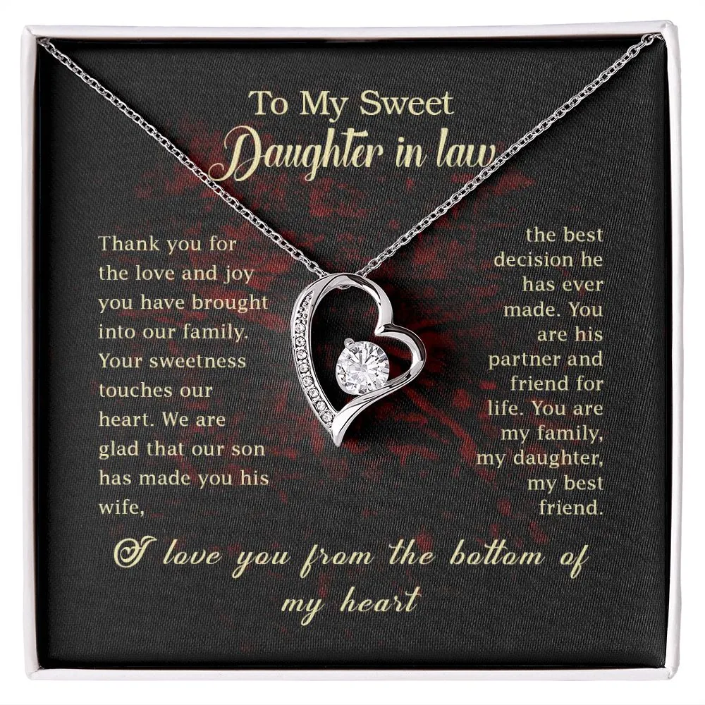 To my daughter in law, We are glad that our son has made you his wife