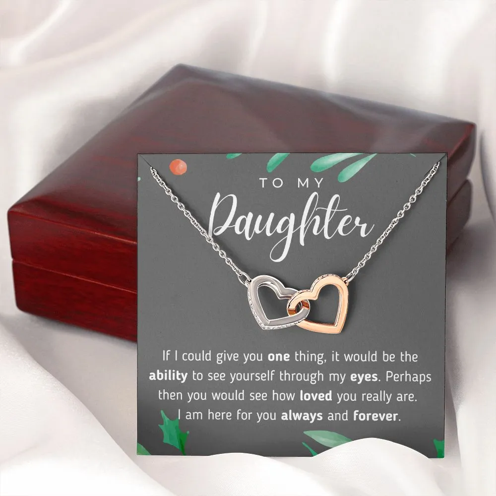 To My Daughter Interlocking Hearts Necklace