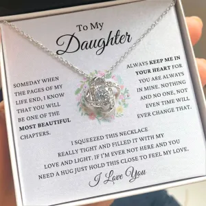 To My Daughter - Keep Me In Your Heart - Love Knot Necklace