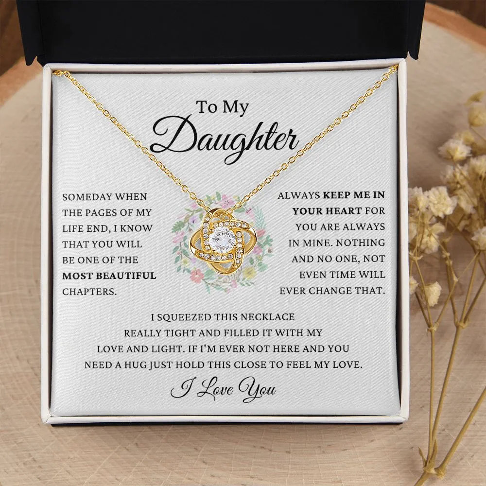To My Daughter - Keep Me In Your Heart - Love Knot Necklace