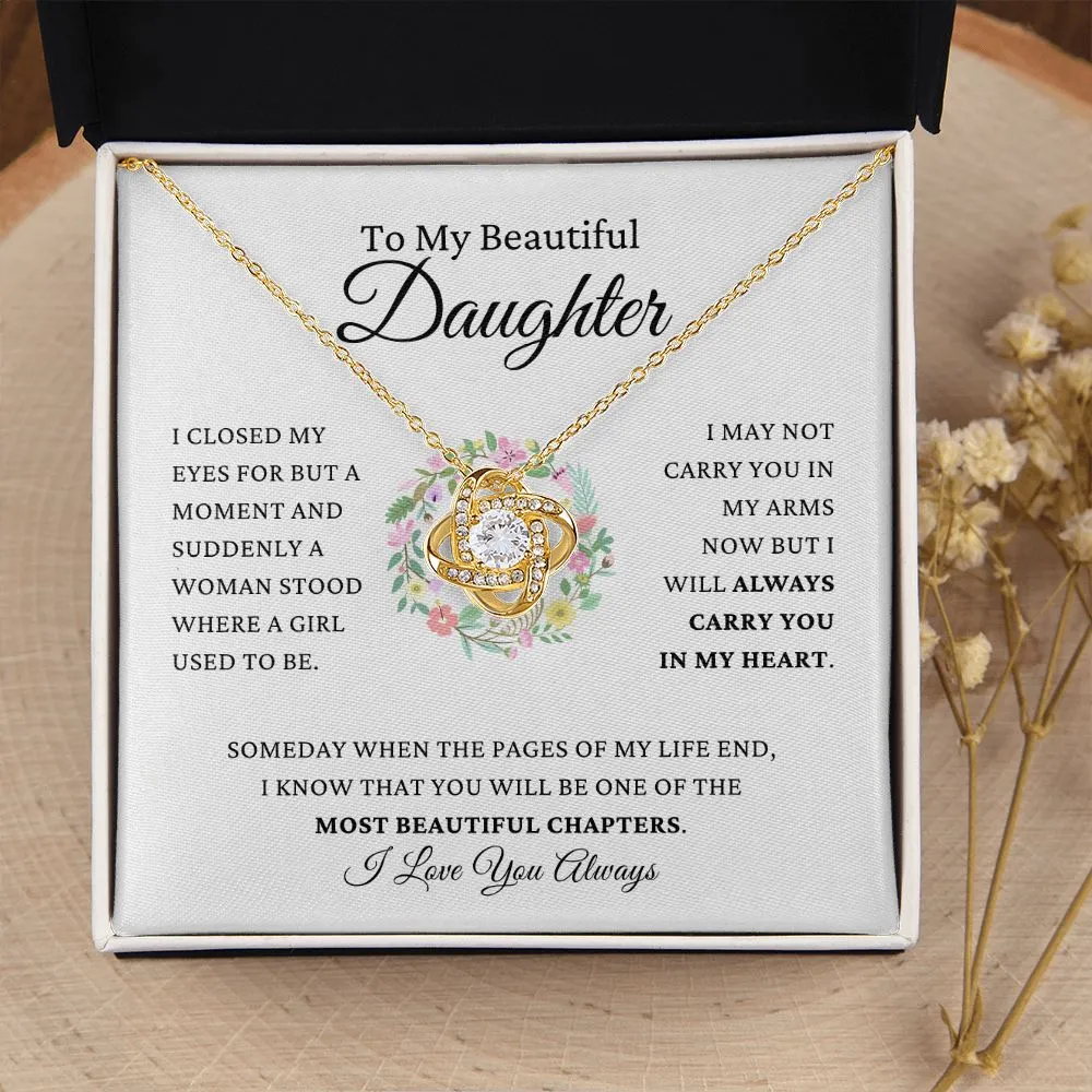 To My Daughter - Most Beautiful Chapters - Love Knot Necklace