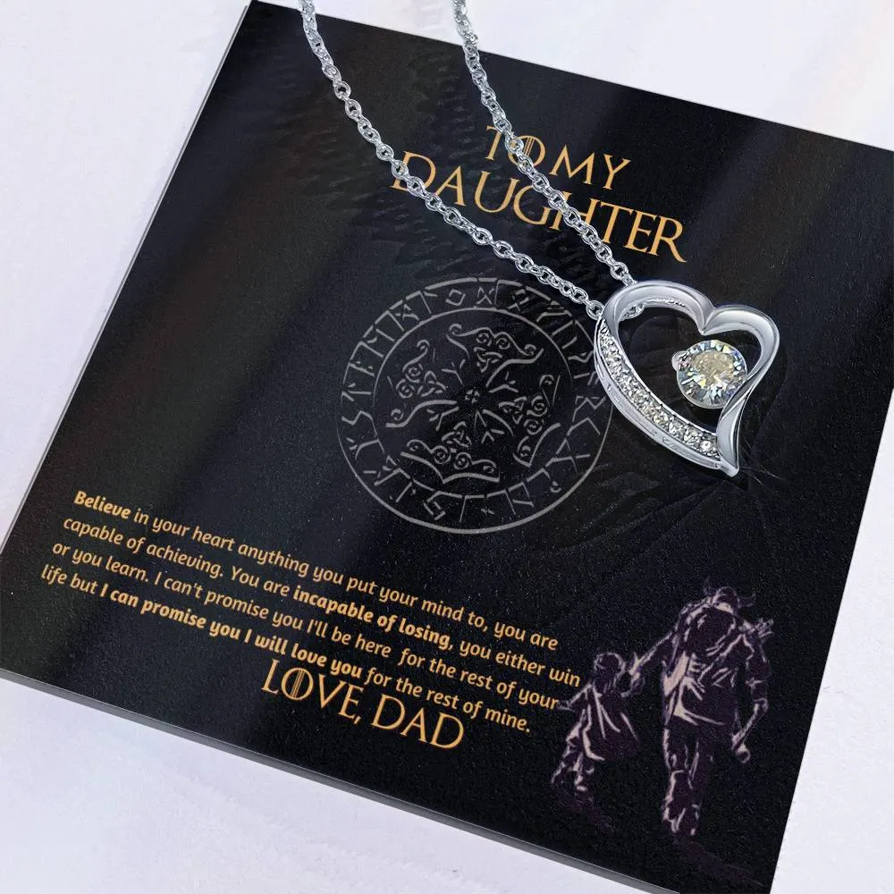 To My Daughter Necklace, Daughter Necklace from Dad, Father Daughter Necklace, Necklace for Daughter, Graduation, Birthday, Valentines, Christmas Gift For Badass Daughter
