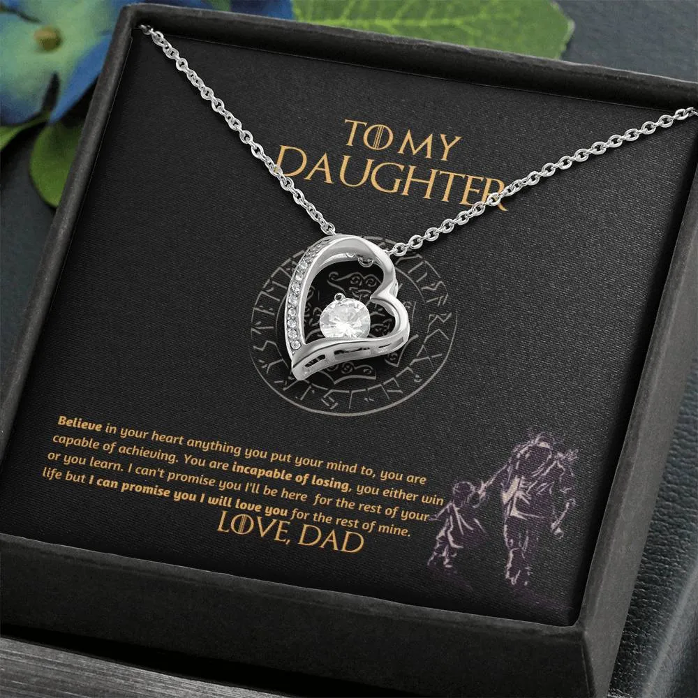 To My Daughter Necklace, Daughter Necklace from Dad, Father Daughter Necklace, Necklace for Daughter, Graduation, Birthday, Valentines, Christmas Gift For Badass Daughter