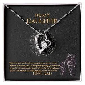 To My Daughter Necklace, Daughter Necklace from Dad, Father Daughter Necklace, Necklace for Daughter, Graduation, Birthday, Valentines, Christmas Gift For Badass Daughter