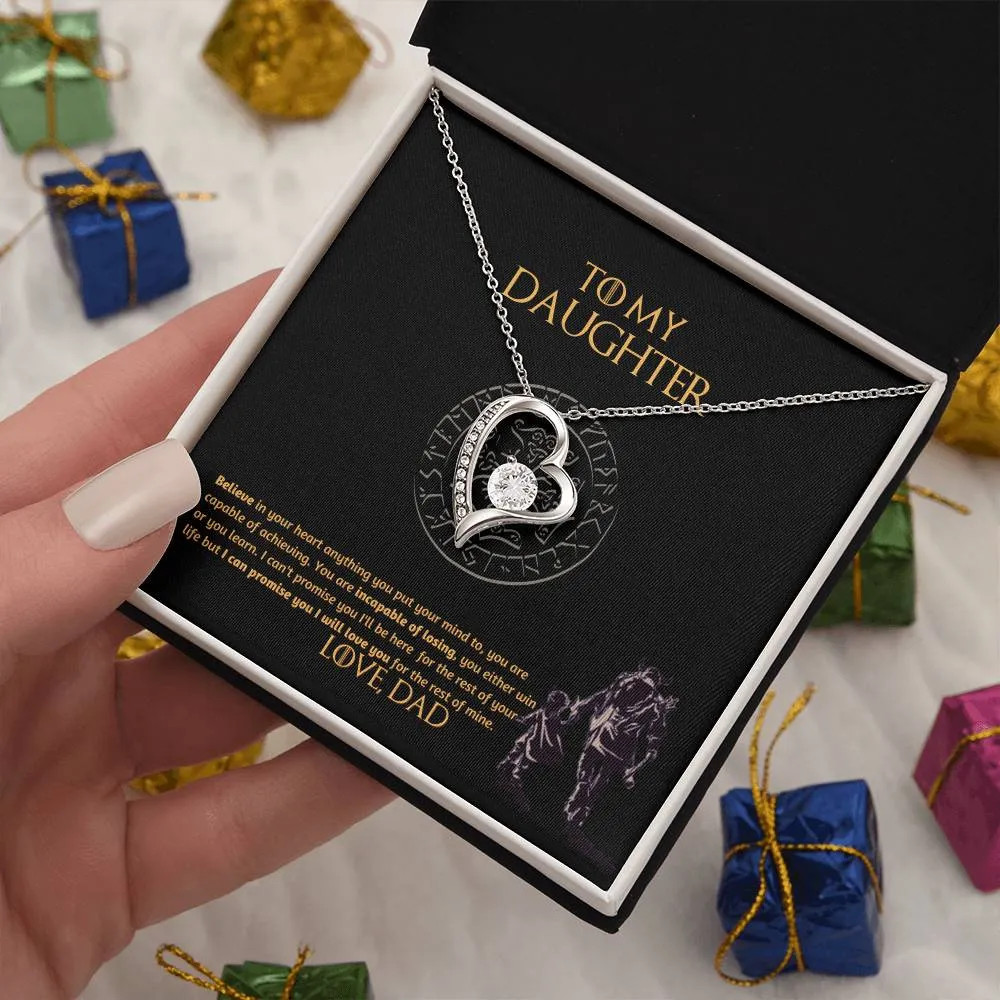 To My Daughter Necklace, Daughter Necklace from Dad, Father Daughter Necklace, Necklace for Daughter, Graduation, Birthday, Valentines, Christmas Gift For Badass Daughter