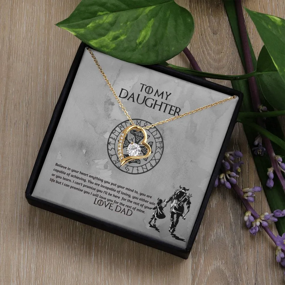 To My Daughter Necklace, Daughter Necklace from Dad, Father to Daughter Necklace, Necklace for Daughter, Graduation, Birthday, Valentines, Christmas Gift For Badass Daughter