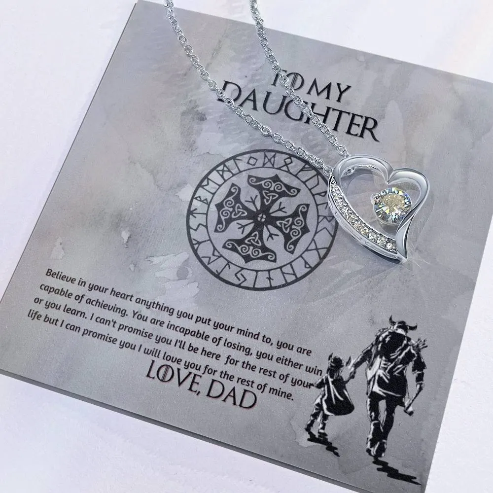 To My Daughter Necklace, Daughter Necklace from Dad, Father to Daughter Necklace, Necklace for Daughter, Graduation, Birthday, Valentines, Christmas Gift For Badass Daughter